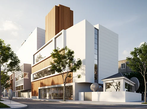 Modern block · sketch → render render